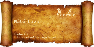 Máté Liza névjegykártya